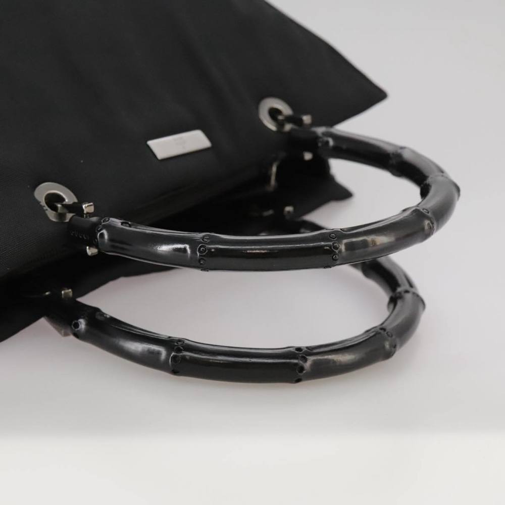 GUCCI Bamboo Hand Bag Nylon Black 002 1016 Auth ep7046 - Picture 7 of 16